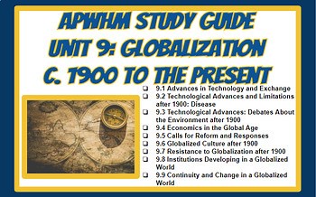 Bundle! AP World History: Modern- Unit 9 Study Guide and Teacher Slideshow