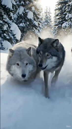 pack of gray wolves hunting sheep in snow forest #Wolves #WolfPack #Hunting #Wildlife #animals #zoo