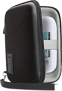 USA Gear 6.5 Inch Portable WiFi Hotspot for Travel Case with Wrist Strap - Mobile Internet Case Compatible with 4G LTE Wi-Fi Mobile Hotspots from Verizon, Huawei, Skyroam Solis, Netgear, and More