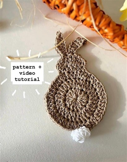 Crochet Bunny Coaster Pattern PDF   FREE Video Tutorial | Easy Spring Coaster DIY | Cute Beginner-friendly Easter Bunny Crochet Pattern - Etsy