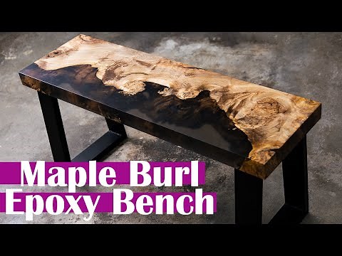 Maple Burl + Epoxy Bench Build - DIY Woodworking