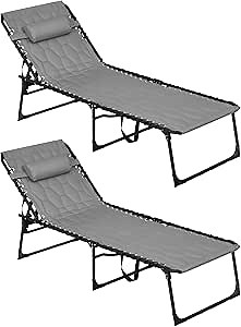 Outsunny Sun Lounger Set, 2 Pieces, Grey