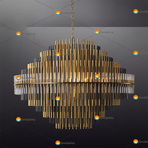 [Hot Item] American Retro Gradient Metal Chandelier Glass Sticker Emil Round Chandelier