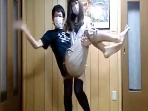 LIFT AND CARRY CHALLENGE strong Japanese high school girl