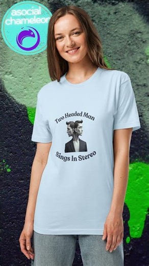 Two Headed Man Sings In Stereo #tshirtdesign #asocialchameleon #tshirts