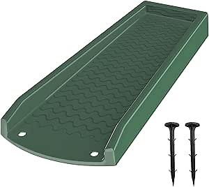 NAACOO Downspout Splash Block, 24" Rain Gutter Downspout Extensions/Extender with 2pc Fixing Nails, Drainage to Protect House Foundations(2 Piece|Dark Green)