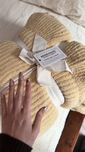 This Berkshire oversized knit throw from QVC is the definition of spring cozy. It’s butter soft, breathable, and lightweight so you stay warm without overheating. The 60 by 80 size is perfect for layering over a bed or curling up on the couch, and the ruffled edge gives it that beautiful cottagecore look. I grabbed the soft yellow and it instantly brightened my whole space. #qvcfinds #springdecor #cozyhome #homestyle #blanketlove