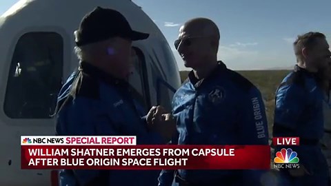 Star Trek's William Shatner in tears after landing back on Earth following historic space trip