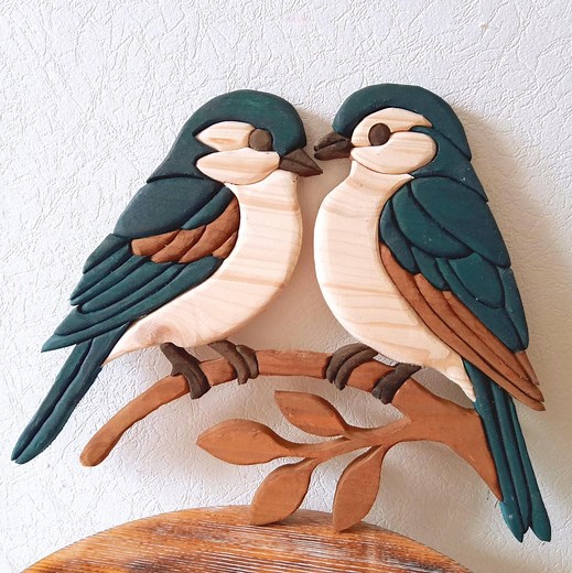 Love Birds Intarsia Pattern – Scroll Saw PDF Template – Romantic DIY Woodworking Gift – Nature Wall Art – Beginner Friendly - Etsy