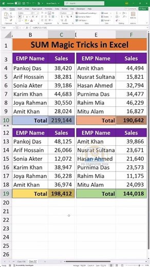 SUM Magic in Excel | Smart Sum Tricks You Must Know ⚡ | Excel Tutorial Bangla
