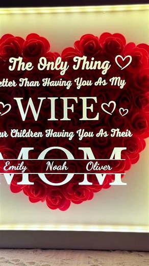 Having You As My Wife Mother's Day Gift | Flower Shadow Box With LED Light | Gift For Wife