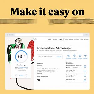 Store 1TB. Send 20GB. Customization. Simply share your big ideas with WeTransfer Pro. | WeTransfer | Facebook