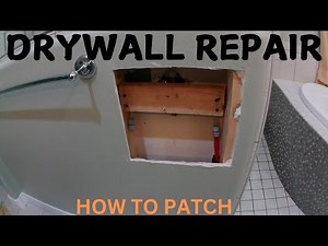 Drywall repair patching hole in bathroom easy diy drywall repair home improvement how to do repair