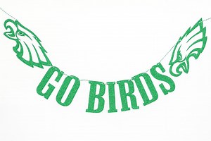 Go Birds” Glitter Banner | Philadelphia Eagles Game Day Decor | Football Party Banner - Etsy