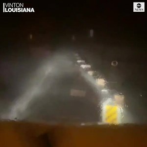 Dangerous winds and heavy rain are seen as Hurricane Laura passes east of Vinton, Louisiana. https://abcn.ws/2Qu5vrn | ABC News