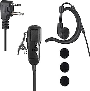 Ear Clip Wrap Around Earpiece Security Headset Vox Ear Piece 2 Pin Earphone Ptt Mic Headphone for Midland gxt x-tra Xtra Talker gmrs GTX 1000 1000g 1050 gxt1000vp4 Walkie Talkies