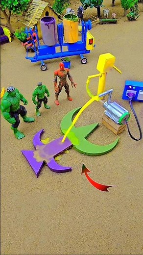 Mini waterpump science project with two arrows shape purple concrete & mini hand pump diy tractor