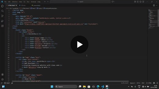 #webdevelopment #internship #html #css #javascript #portfolio #frontenddevelopment #codsoft | Varshitha G