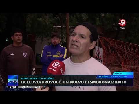 La lluvia provocó un nuevo desmoronamiento en barrio Francisco Ramírez