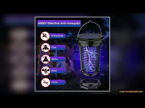 Solar Bug Zapper for Outdoor USB Rechargeable Bug Zapper with 55W Solar Power 4500V Mosquito