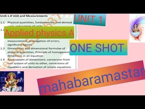 applied physics A unit 1 one shot for 2nd semester