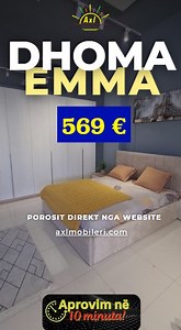 Super Ofertë! Dhoma EMMA bëhet e juaja për vetëm 569 €uro • Të përfshira në cmim janë: Dollapi 240 x 52 x 240h (6 kanata) Komoja 90 x 46 x 80h me pasqyrë Komedina 2 copë 50 x 36 x 40h Krevati me tapiceri 160 x 190 cm Porosisni Online në / axlmobileri.com / ose Vizitoni Ekspozitat tona: 355 67 200 11 80 / 90 . . . #albania #tirana #durres #furniture #modernfurniture #bedroom #kitchendecor #sofas | AXL Mobileri