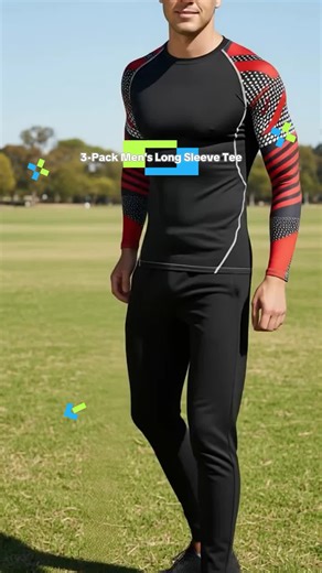 Men's Colorblock Print Long Sleeve Compression Sports Tee, Breathable Comfortable Tight T-Shirt for Running Cycling, 3-Pack #quickdrysportsset #sportsteeshortsset #compressionshirtformen #sportsapparel #athleticoutfit #summershirts #wrestlingshirt #womensathleticwear #sportstees #workoutshirts
