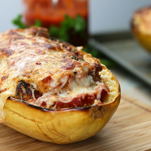 Chicken Parm-Stuffed Spaghetti Squash Recipe by Tasty