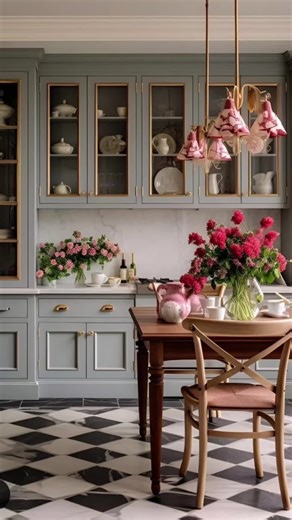 French Country kitchens never go out of style. Soft colors, vintage details, and a little romance in every corner.#fyp #kitchen #france #kitchendesign #cottagecore