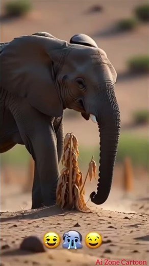 “The Kind Elephant and the Desert Tree” 🐘 #ai #viralshorts