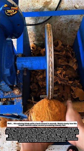 INSANE Coconut Cutting Machine! Watch This Coconut Split in Seconds 🤯 #shorts #satisfying #machine