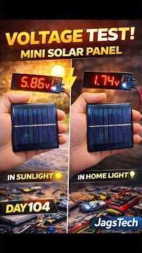 🚀 Day 104 – Daily Dose of Electronics | Mini Solar Panel Voltage Test ☀️⚡ #minisolarpanel #jagstech