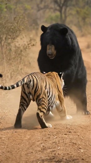 Two Tigers Trapped a Sloth Bear From Both Sides… Then This Happened 🐅🐻