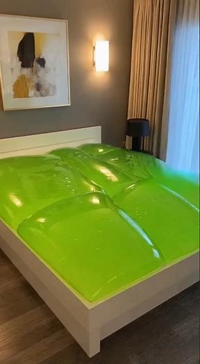 This Bed Is Made Entirely of Slime 💚 #Slime #Satisfying #Shorts