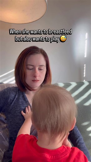 Rebecca | Autism + Mom Support🧡 on Instagram: "When she’s nursing…but also doing acrobatics, practicing her vocals, and checking the weather forecast all at once. Toddler breastfeeding is truly a full-contact sport 😂 #fblifestyle #breastfeedingmom #toddlerbreastfeeding #extendedbreastfeeding #normalizebreastfeeding #breastfeedingjourney #momlifeunfiltered #gentleparenting #attachmentparenting #chaosandcuddles #momsofig #girlmomlife #breastfeedinghumor"