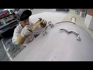 Stainless sanitary welds installing tri clamp fittings on brewing vessel