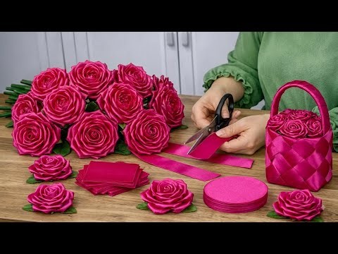 DIY_Ribbon Rose//Easy DIY Satin Roses – 5 Steps to Stunning Flowers!
