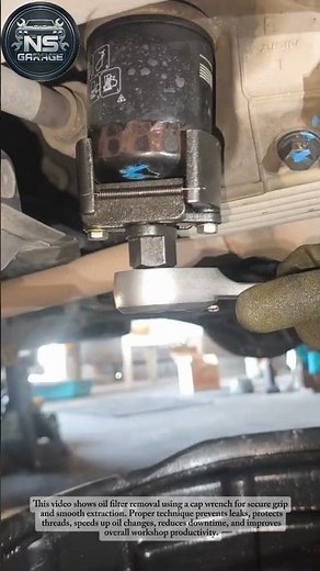 Oil Filter Removal Using Cap Wrench | Clean & Efficient Oil Change#mechanic #shorts