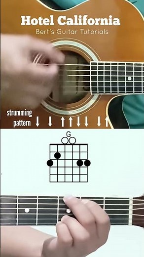 hotel california - eagles guitar chords with strumming pattern