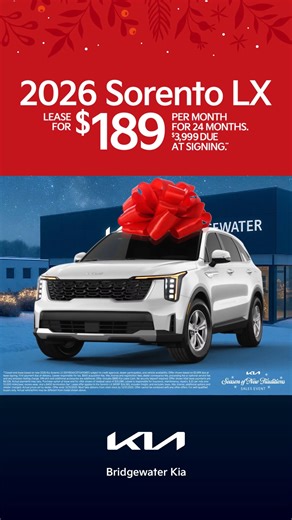 BRIDGEWATER KIA on Instagram: "Lease an all-new 2026 Sorento LX, a budget-friendly entry-level SUV with standard three-row seating — perfect for families! Link to specials: https://www.bridgewaterkia.com/new.../new-vehicle-specials/ #bridgewaterkia #drivingconfidence #addingvalue #warrantycoverage #limitedwarranty #roadsideassistance #sorento #sorentolx #sorento_lx #dealershipnj #kia"