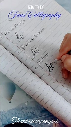 Faux Calligraphy in 3 Easy Steps | Modern Lettering for Beginners🔤🖊️💞✨#shorts #calligraphy #anypen