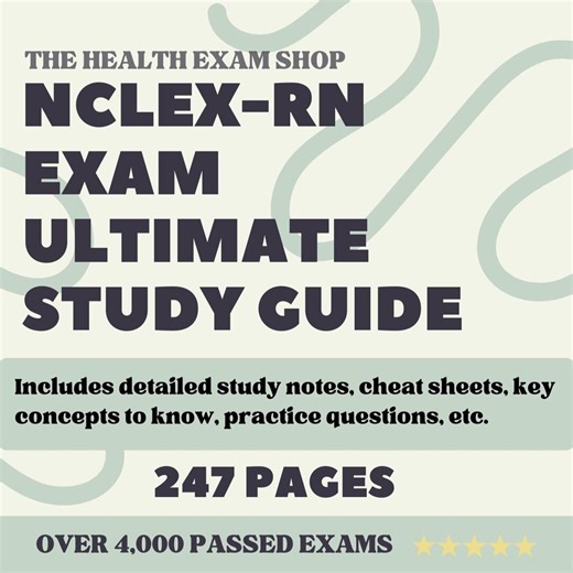 NCLEX-RN 2025 Ultimate Study Guide: Detailed Notes, Practice Questions, Cheat Sheet & More | 247 Pages - Etsy
