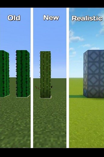 OLD vs NEW vs REALISTIC TEXTURE in MINECRAFT! 😱✨ #minecraft #shorts #shaders