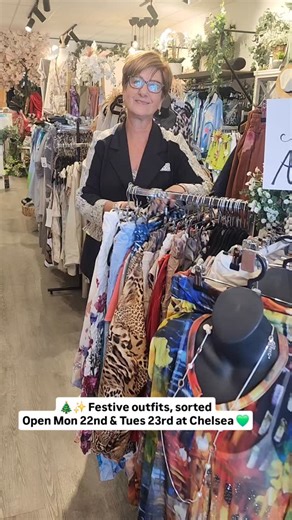 🎄✨ Extra days, extra festive fashion at our Chelsea store! ✨🎄 We know how busy this time of year can be, so we’re making it easier for you to pop in before Christmas 💚 👉 Our Chelsea store will be OPEN Monday 22nd & Tuesday 23rd — giving you those all-important extra days to find something beautiful to wear or gift ✨ Inside, you’ll find stunning Italian fashion — silk sets, sparkly pieces, festive outfits and effortless styles perfect for Christmas celebrations and beyond 🎄✨ If you’ve been m