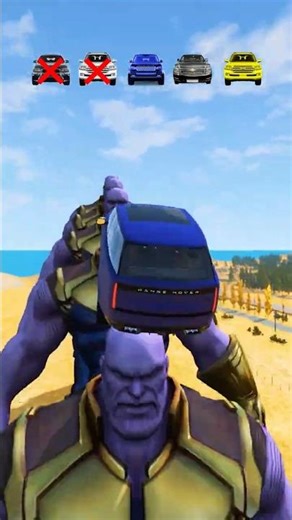 Cars Jump Over 7 Thanos That Keep Getting Bigger! Giant Ramp Challenge | BeamNG Drive