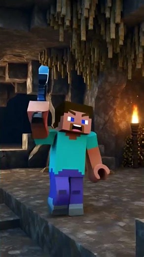 Steve get angry in cave😡 #minecraft #gaming