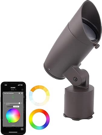 WAC Lighting LED 12V Colorscaping Smart App Controllable Landscape Lighting with RGBWW Color Changing and Tunable White Accent 15W Spot Light with Adjustable Beam Angle in Solid Brass Coated in Bronze