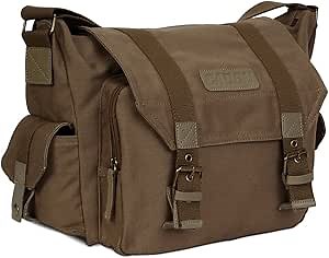 CADeN Camera Bag Case Canvas Compatible for Nikon, Canon, Sony DSLR/SLR Mirrorless Camera with Tripod Holder, Camera Shoulder Messenger Bag for Men/Women (1.0 Brown)