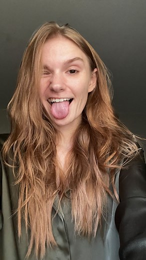 Sam Fokker | At some point the urge changed from duck lips to sticking a tongue out 😅 my mom hates both - idk why a "candid smile" is such a hard pose... | Instagram