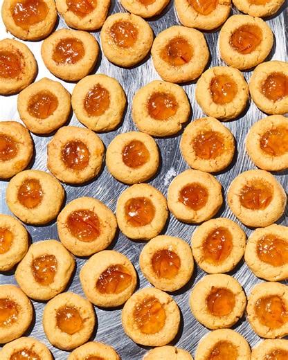 Almond Marmalade Thumbprint Cookies